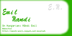 emil mandi business card