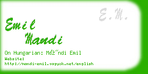 emil mandi business card